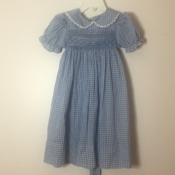 Other - Creations by Madeline Blue Gingham Smocked Dress